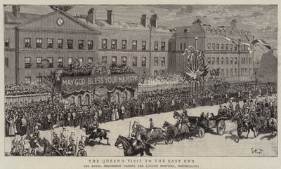 Het bezoek van de koningin aan de East End door George Kingston Jones